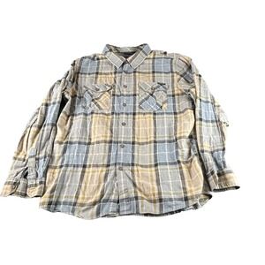 Oakley Men's XL  Brown  Plaid Button Up Shirt Outdoor Material With Back Logo